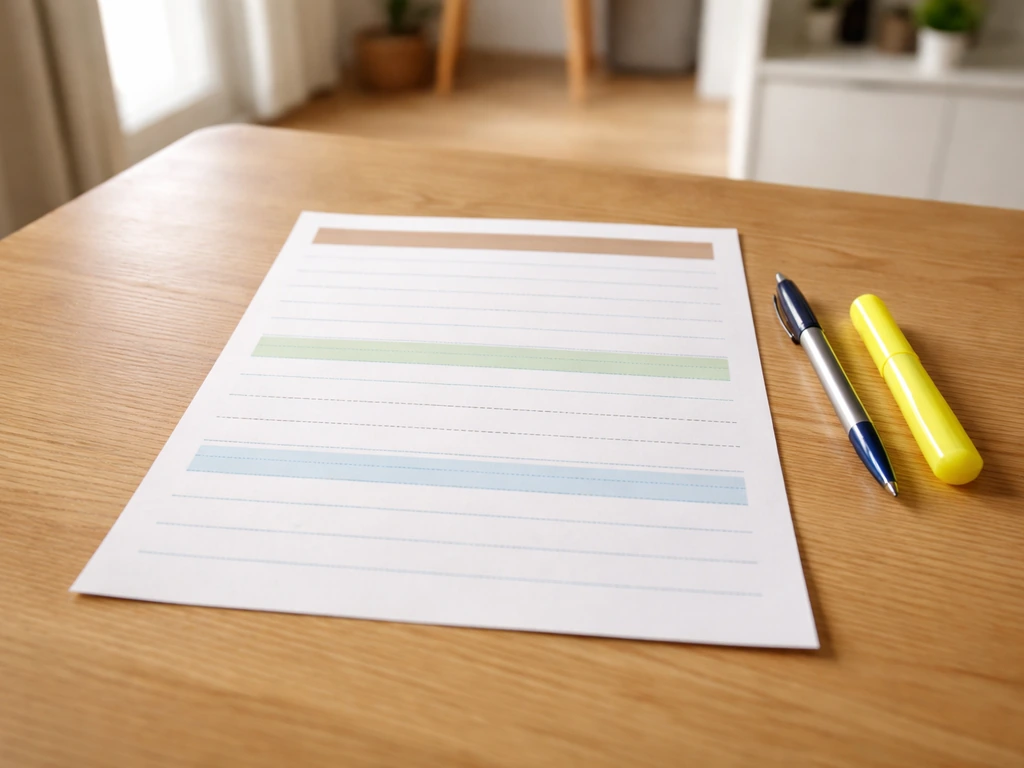 Support d’écriture Dumont Terre/Herbe/Ciel avec stylos sur une table, trois zones bien visibles.