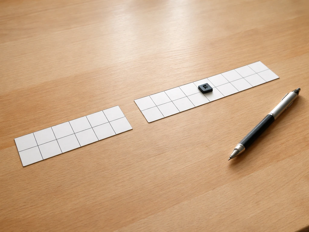 Deux grilles de mots croisés côte à côte sur une table, dont une avec une lettre déjà placée.