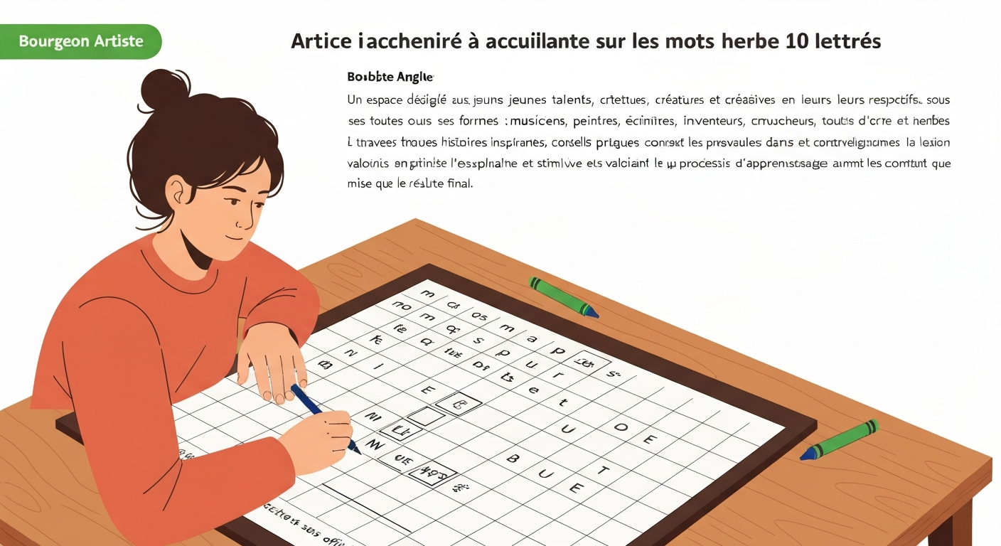 Personne corrigeant une grille de mots croisés ; la réponse DEBUTANTES est mise en évidence dans la grille.